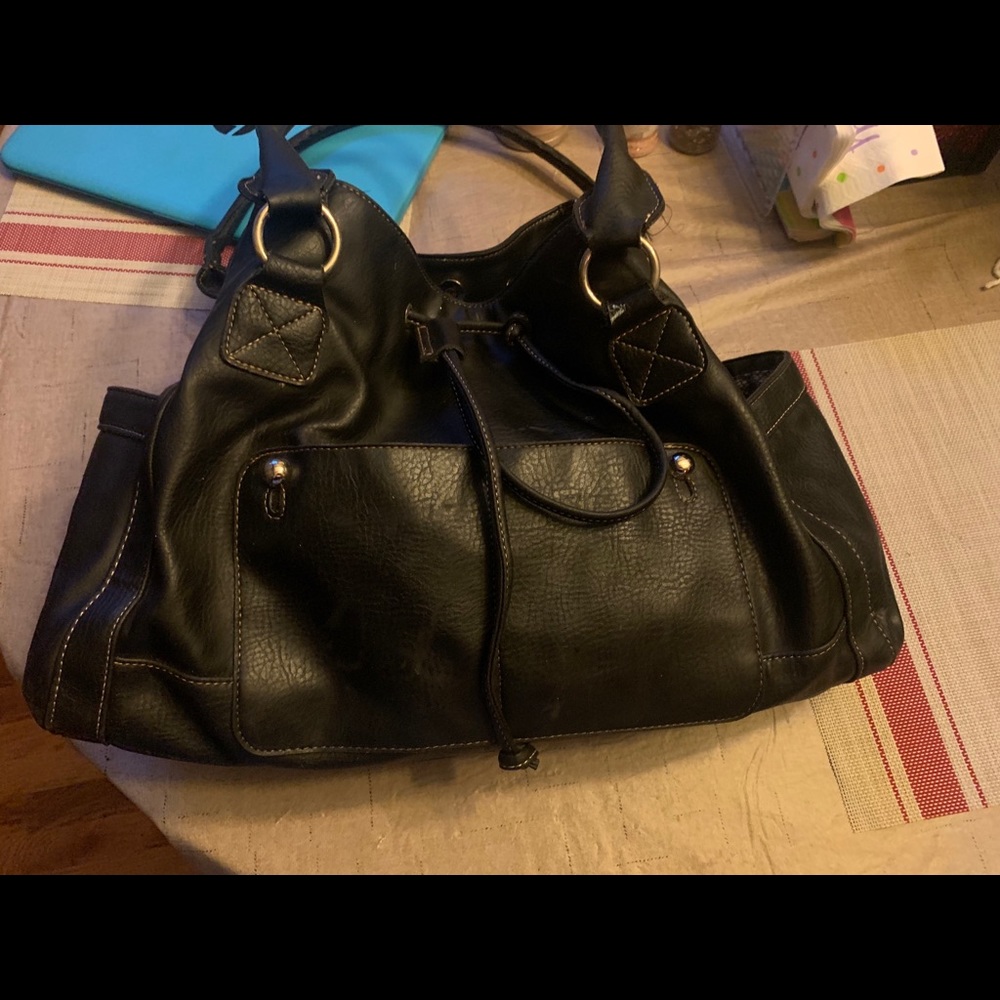 Emilie M. Black large leather Handbag
